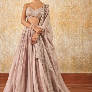 Elegant Mauve Lehenga with Embellished Blouse